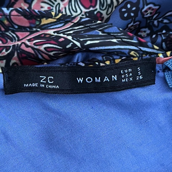 ZC Woman Elegant Floral High Low Dress in Blue Size S - Picture 13 of 15